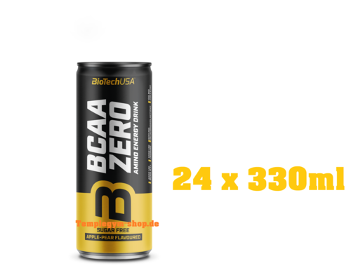 BioTech USA BCAA Zero Energy Drink 24 x 330ml Apfel - Birne (4,41€/l)